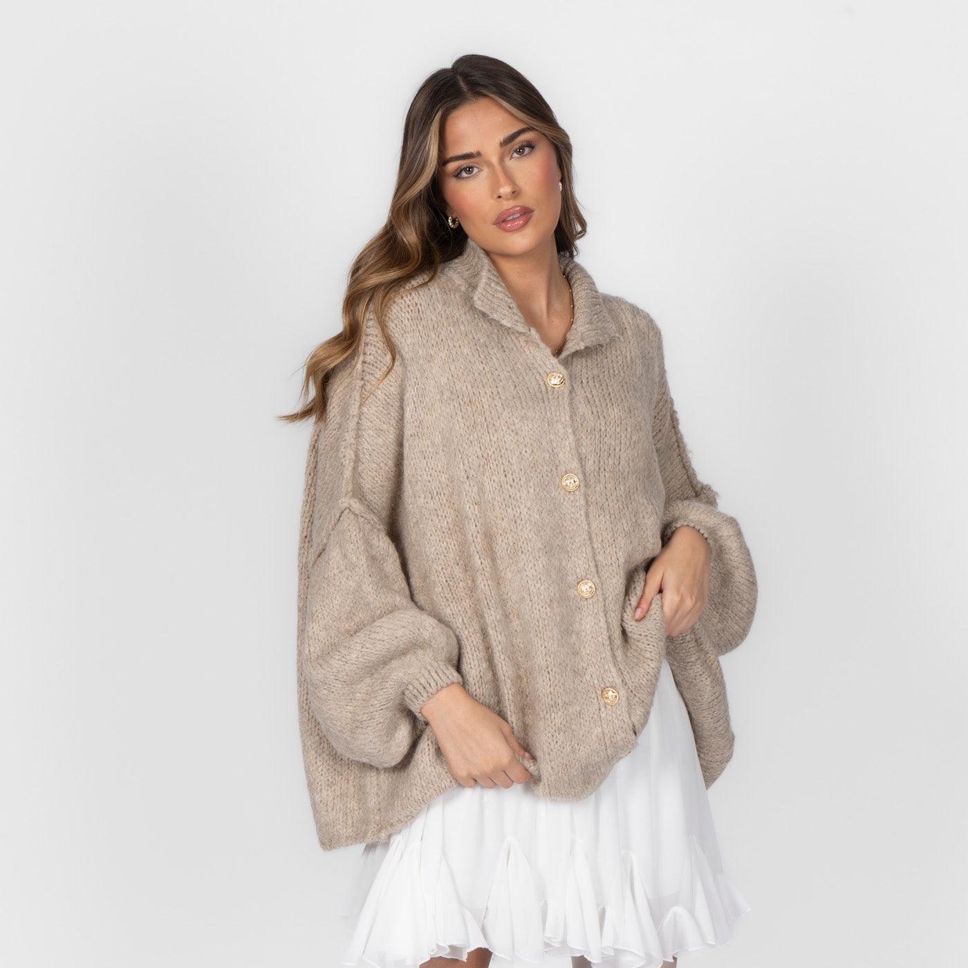 Elena | Preveliki pleteni kardigan