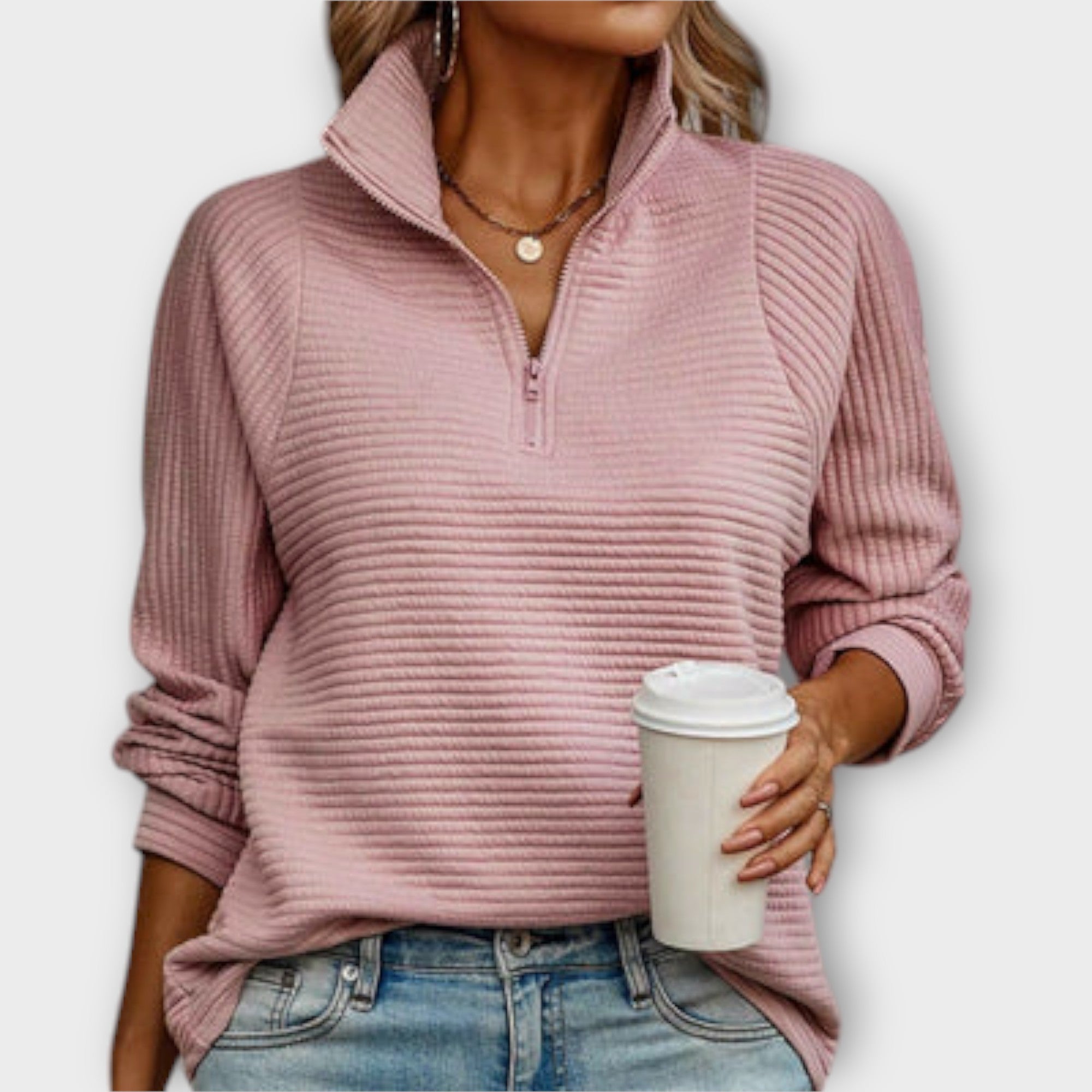 Lenka | Elegant Polo Zip Jumper