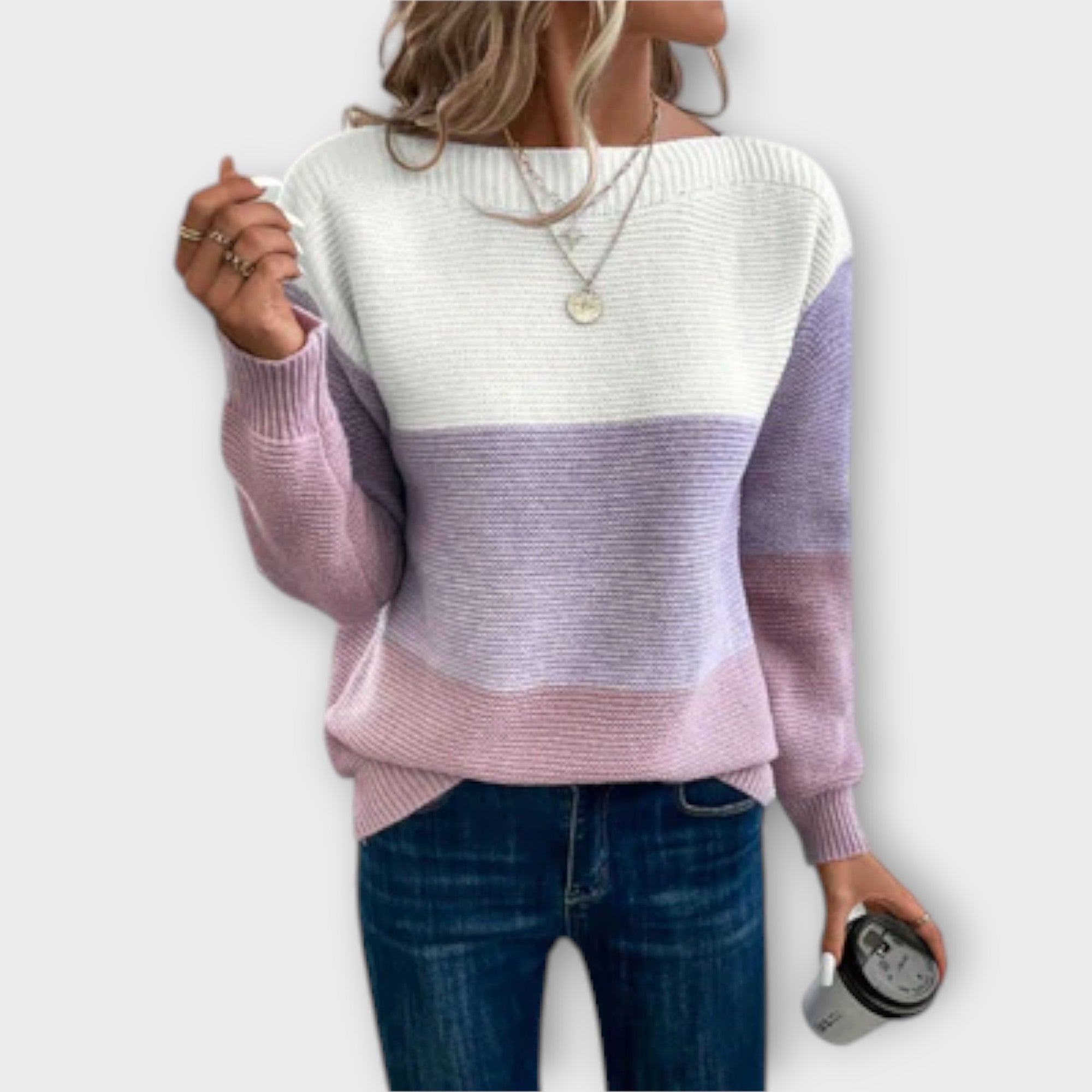 Nela | Elegant Stripe Knit Jumper