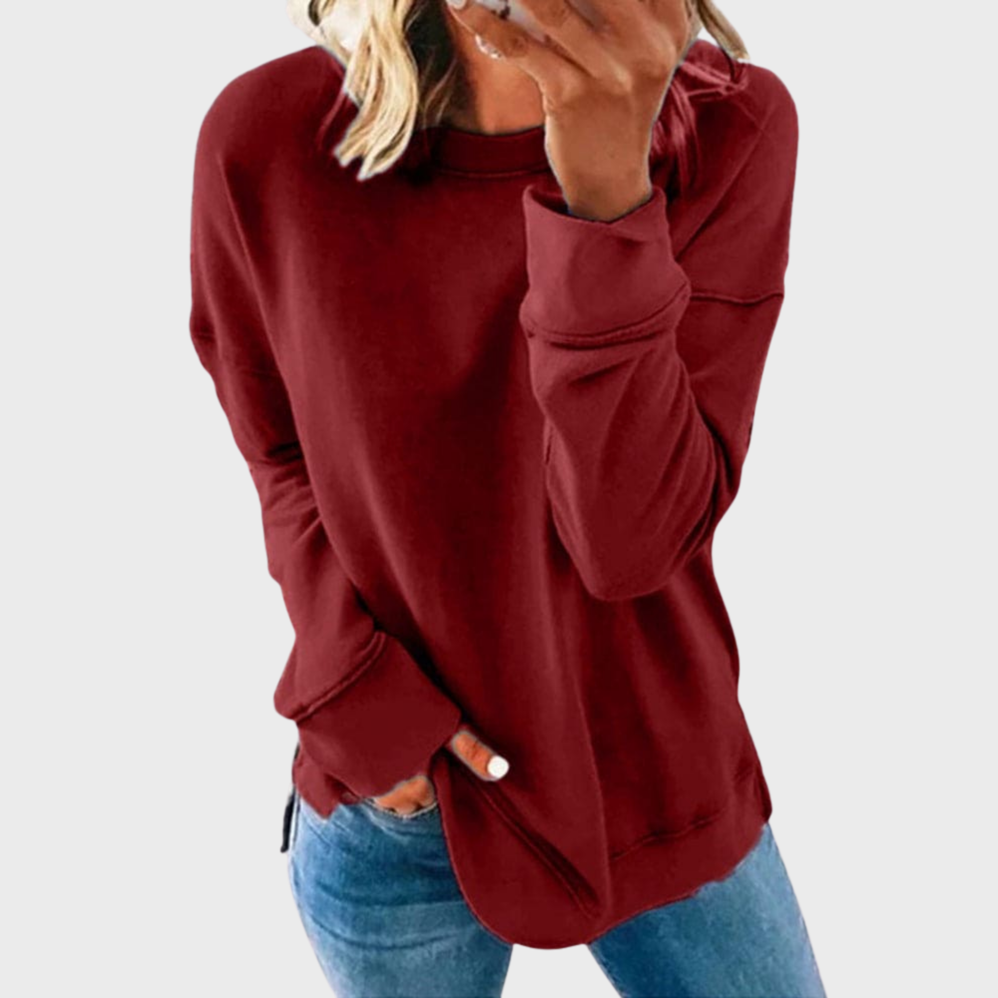 Elizabeth | Casual style with a solid-colored sweater