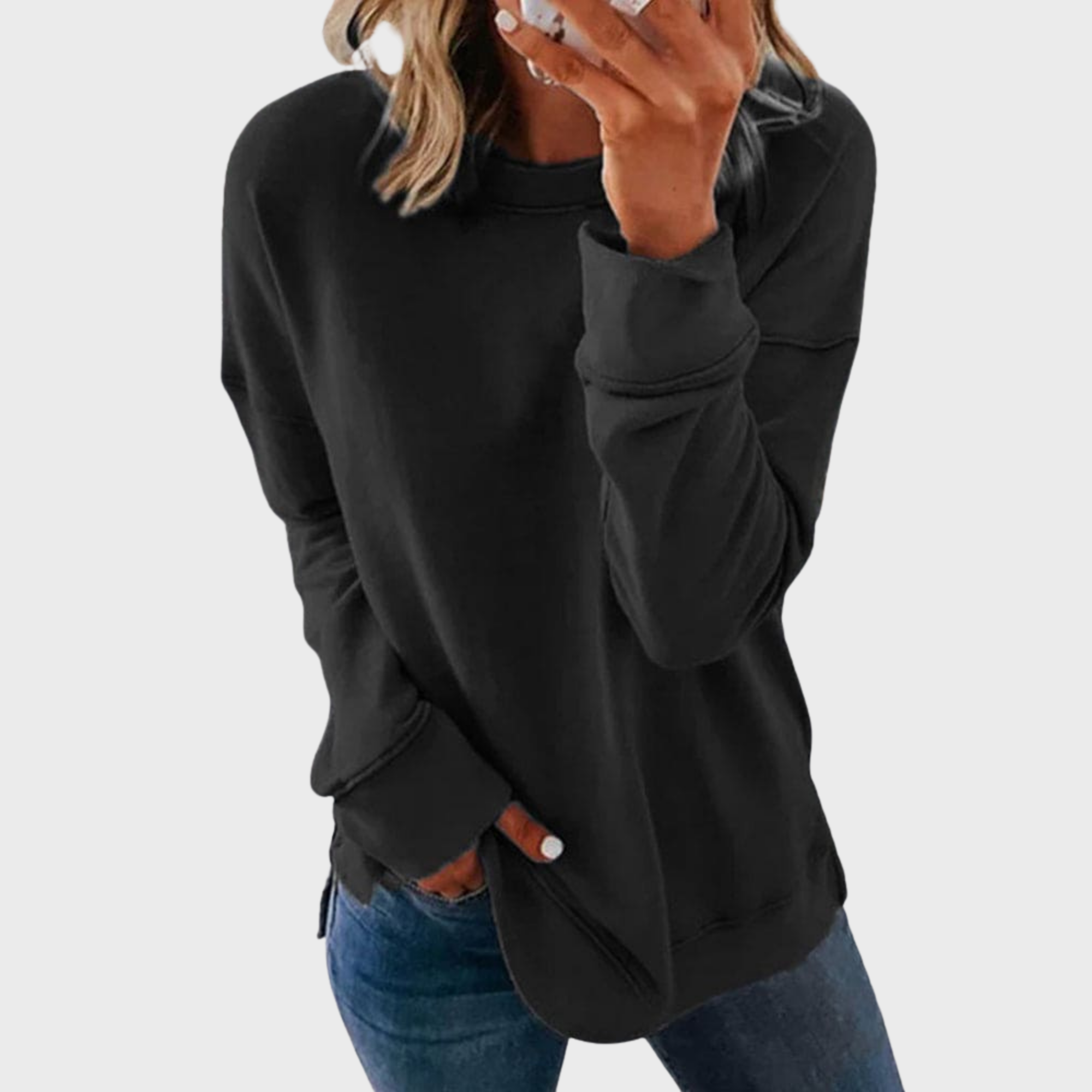 Elizabeth | Casual style with a solid-colored sweater