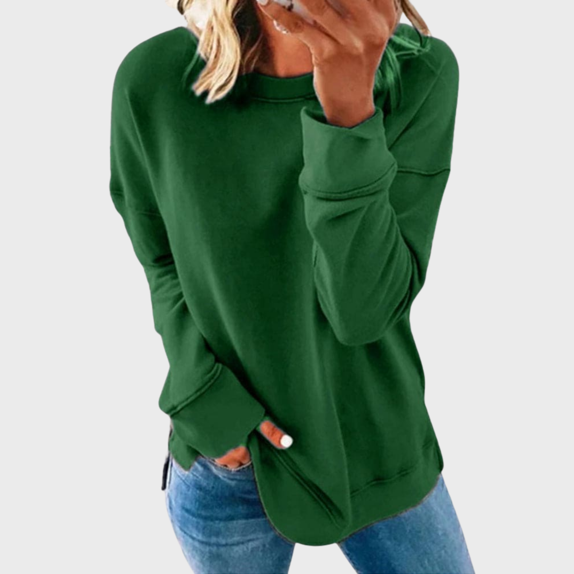 Elizabeth | Casual style with a solid-colored sweater
