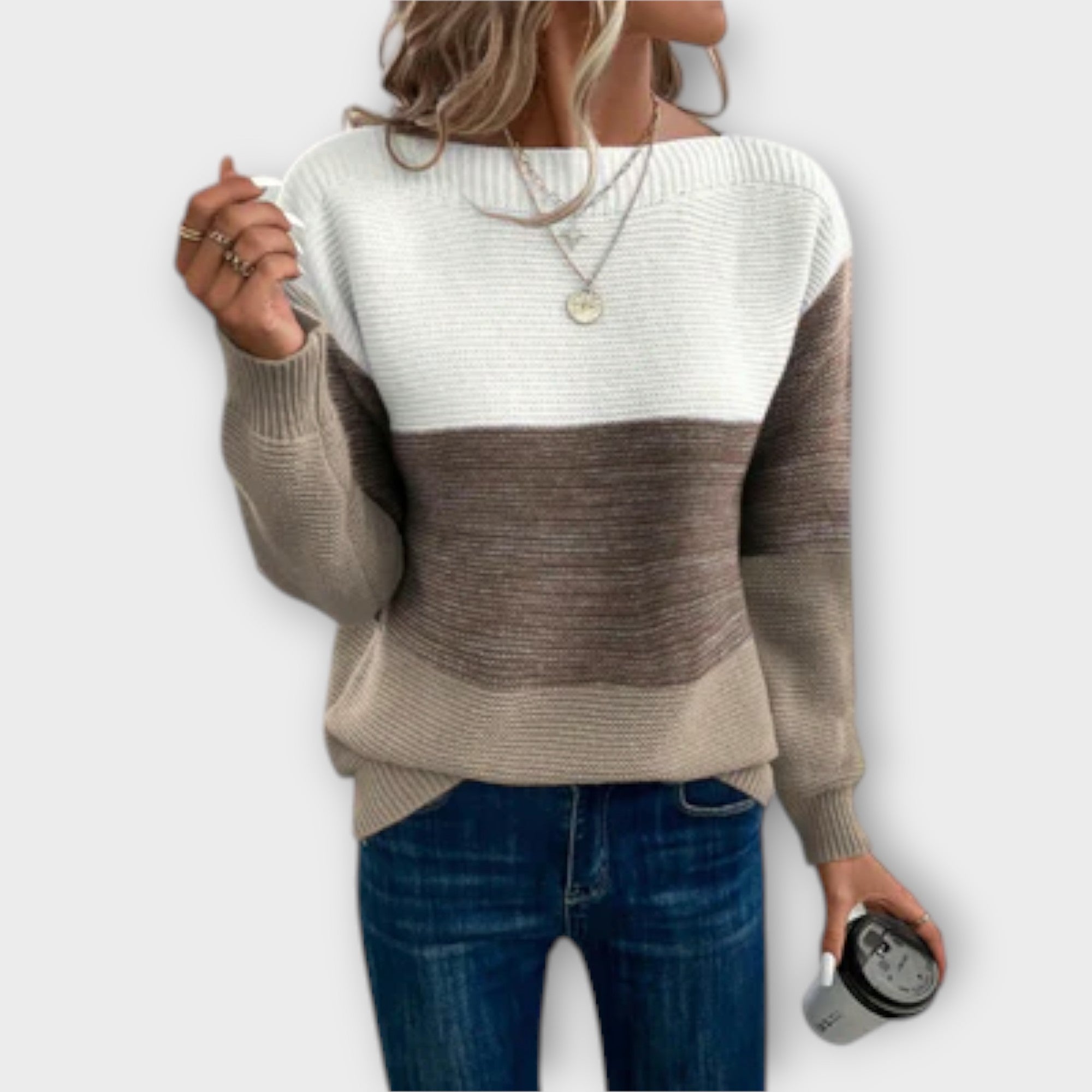 Nela | Elegant Stripe Knit Jumper
