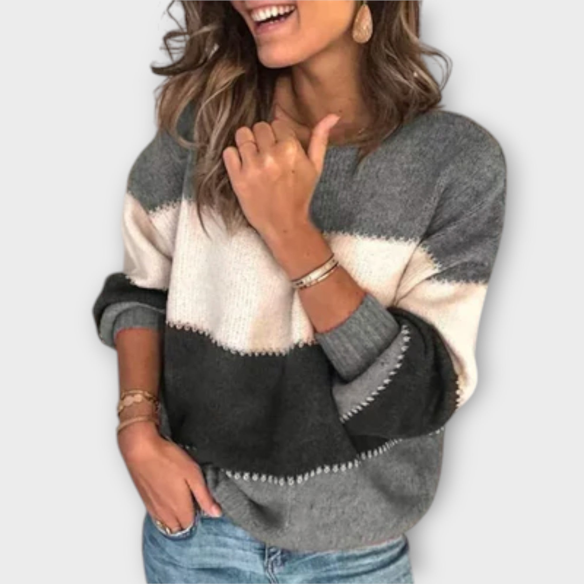 Karolína | Styled Striped Hoodie