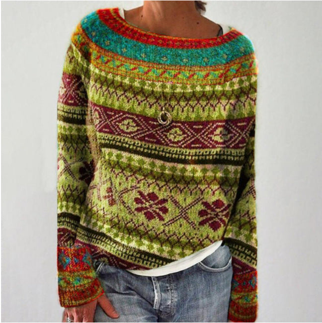Ema | Knitted Jumper with Forest Pattern