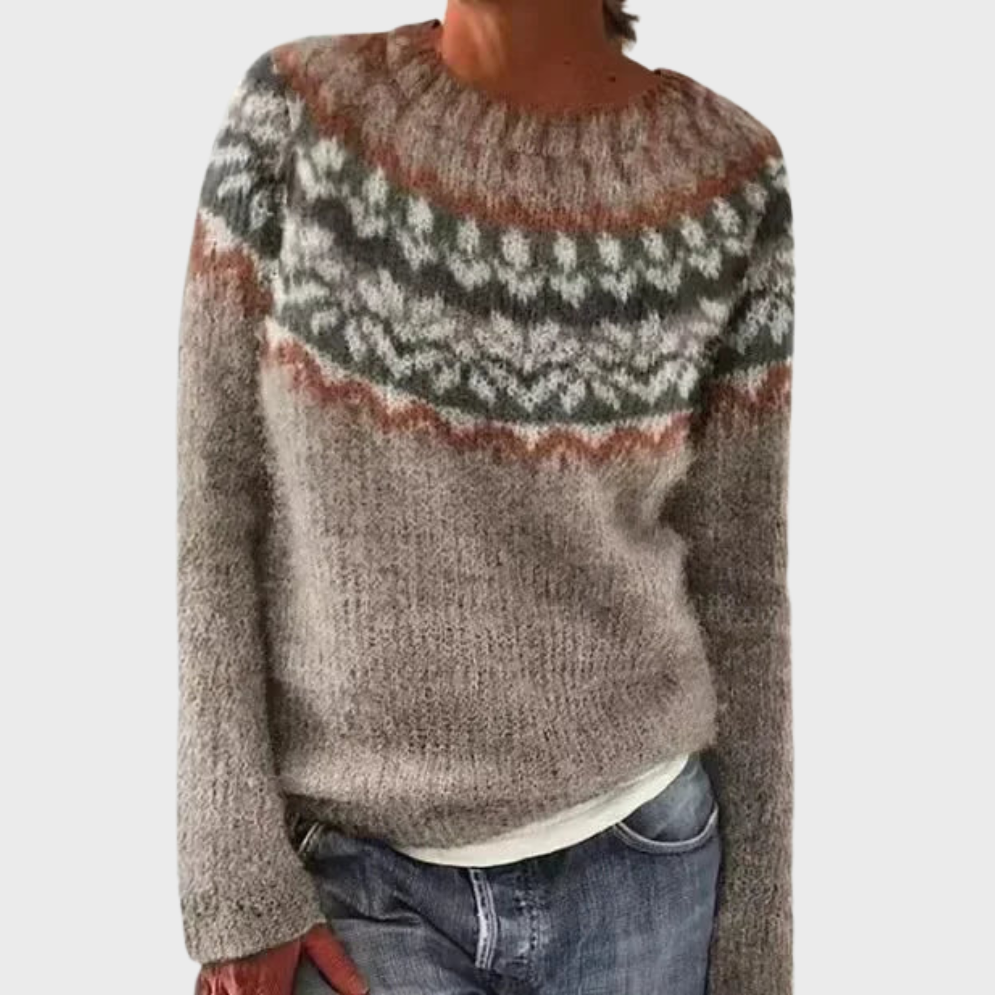 Iveta | Knitted jumper with an ethnic pattern