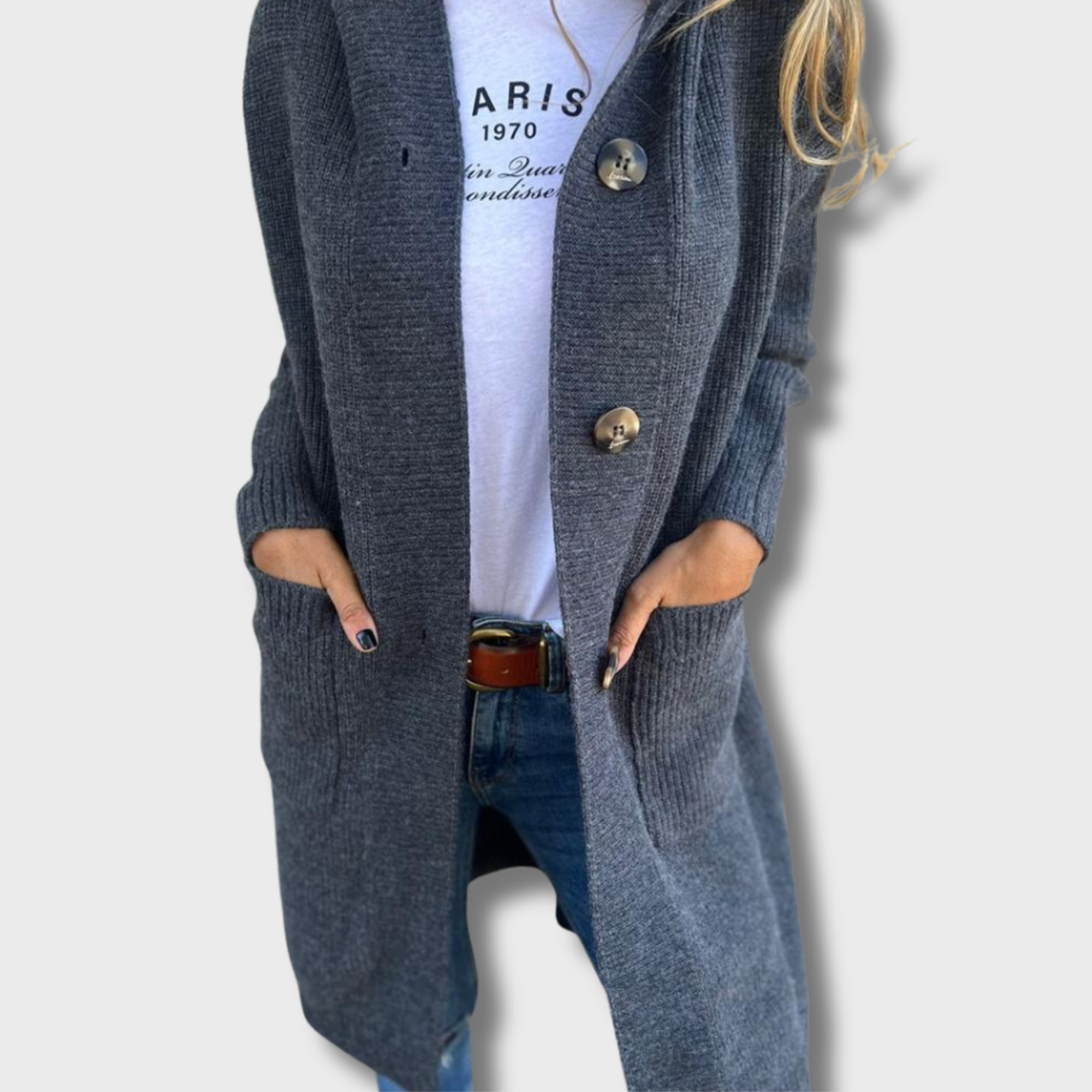 Olga | Elegant long knit cardigan