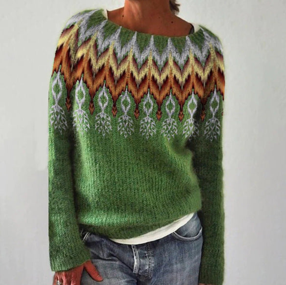 Ema | Knitted Jumper with Forest Pattern