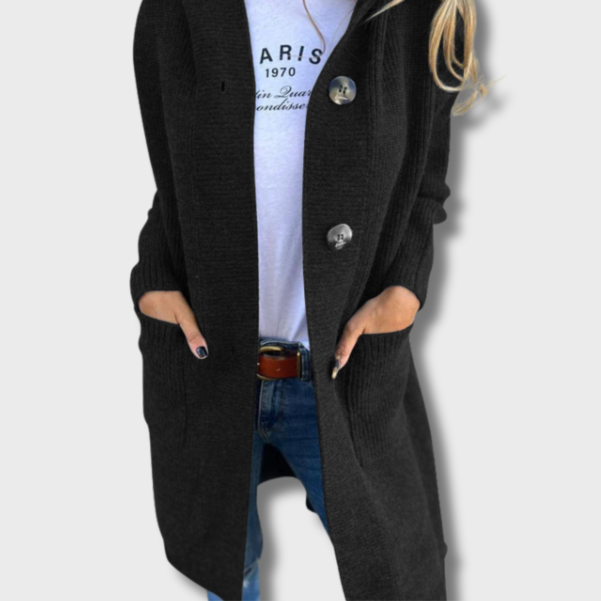 Olga | Elegant long knit cardigan