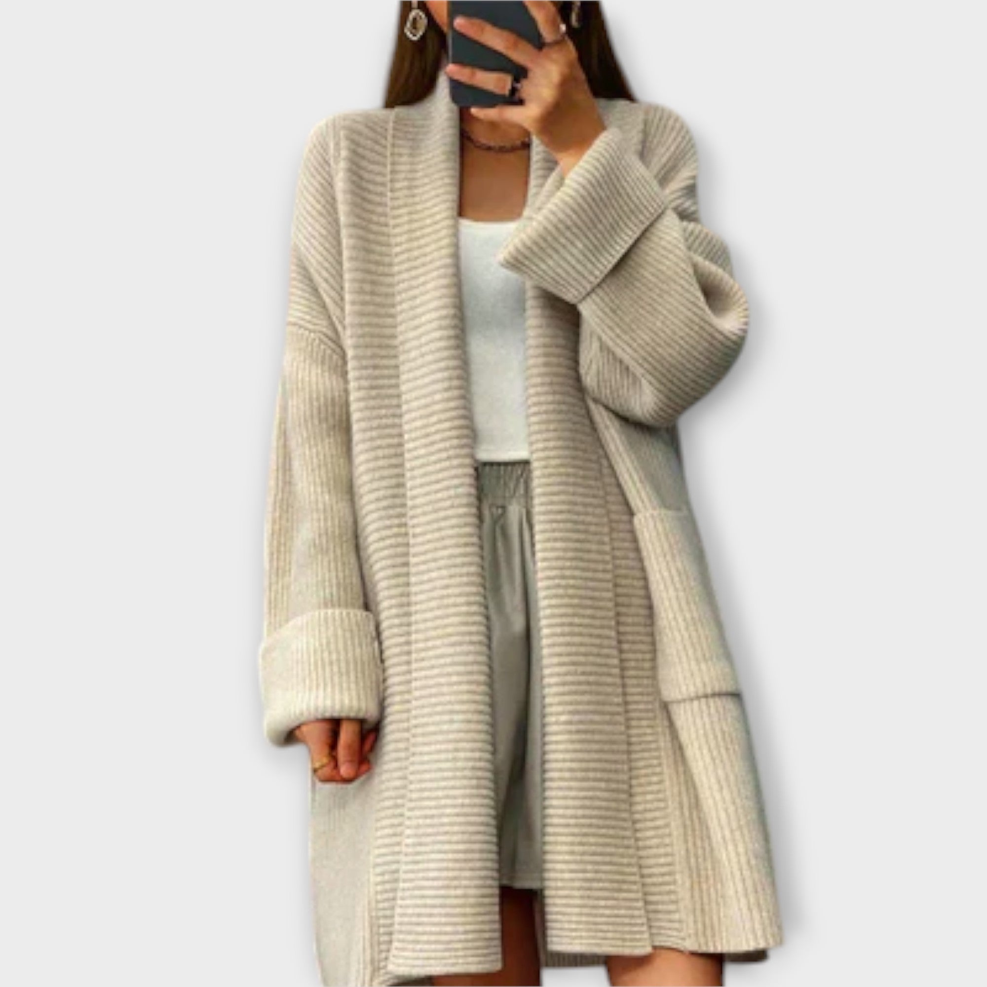 Veronika | Elegant Long Cardigan with Pockets
