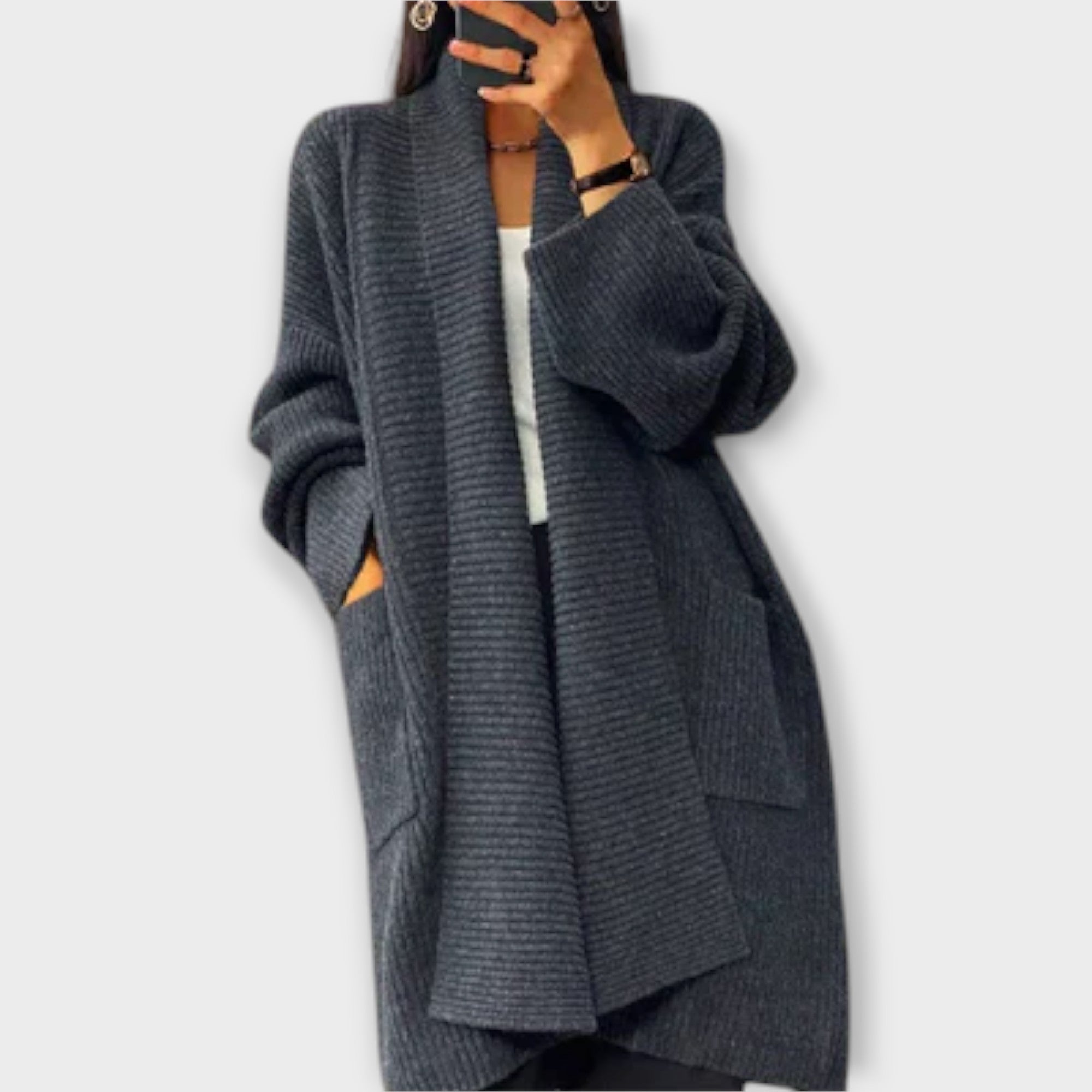 Veronika | Elegant Long Cardigan with Pockets