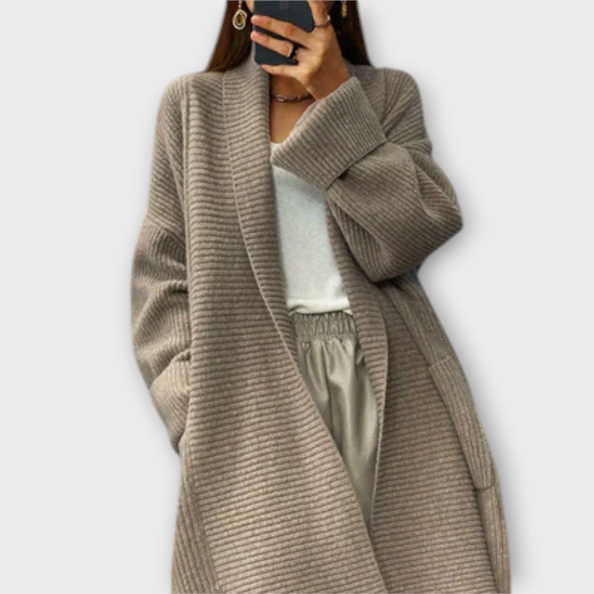 Veronika | Elegant Long Cardigan with Pockets