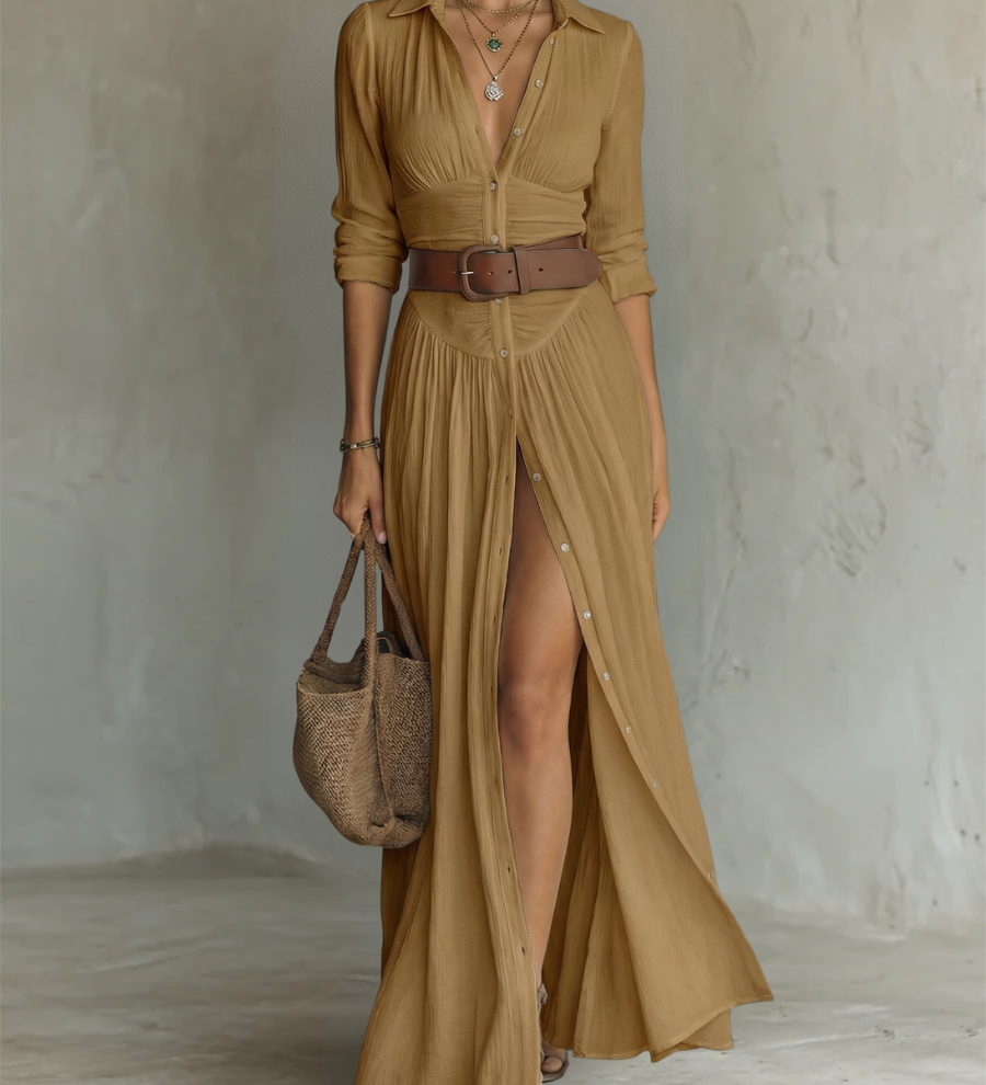 Suzanne | Maxi dress with lapel collar