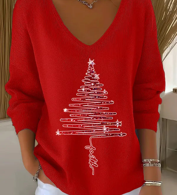 Danica | Women's Festive Sweatshirt with Motifs