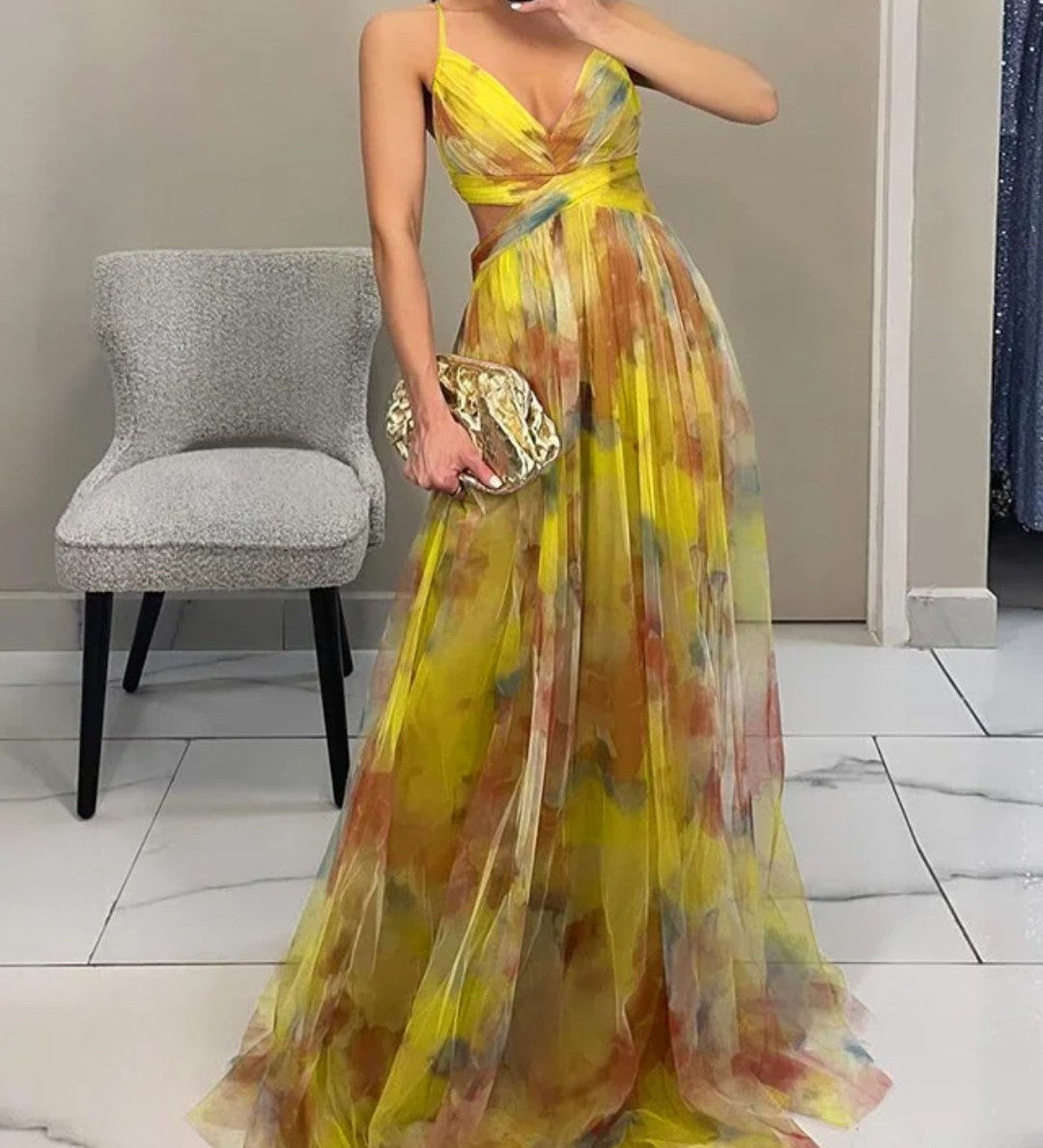 Giselle | Enchanting Floral Print Maxi Dress