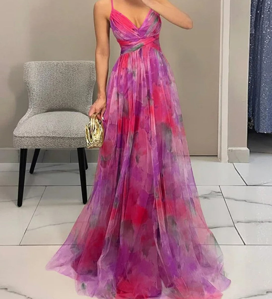 Giselle | Enchanting Floral Print Maxi Dress