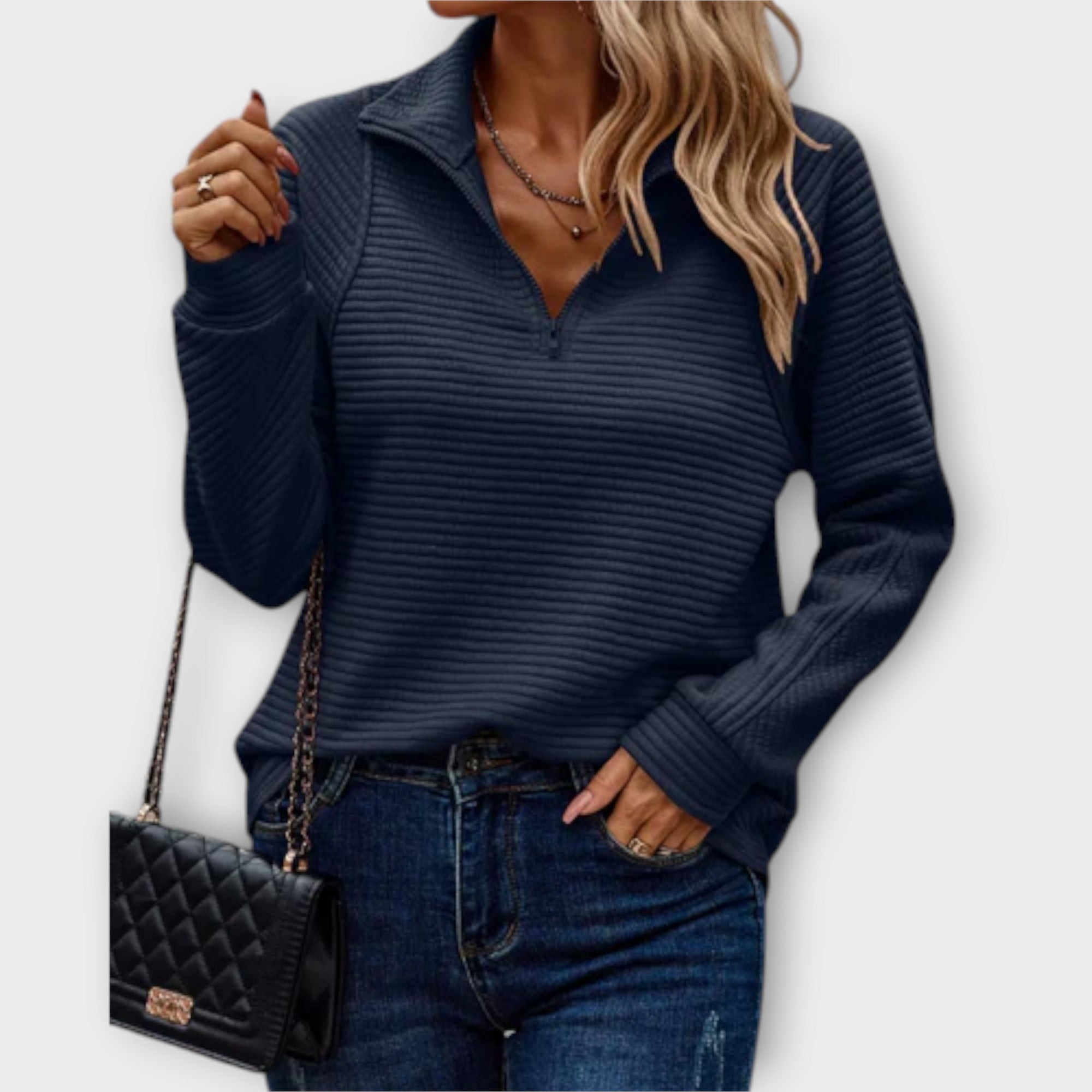 Lenka | Elegant Polo Zip Jumper