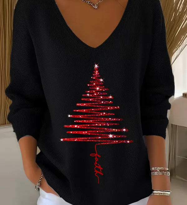 Danica | Women's Festive Sweatshirt with Motifs