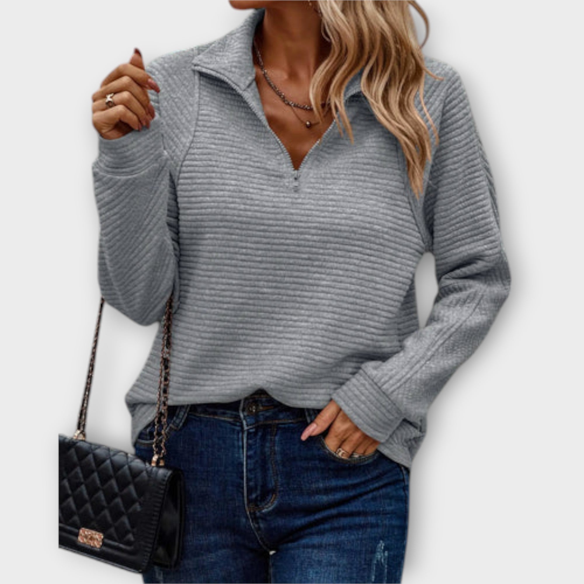 Lenka | Elegant Polo Zip Jumper