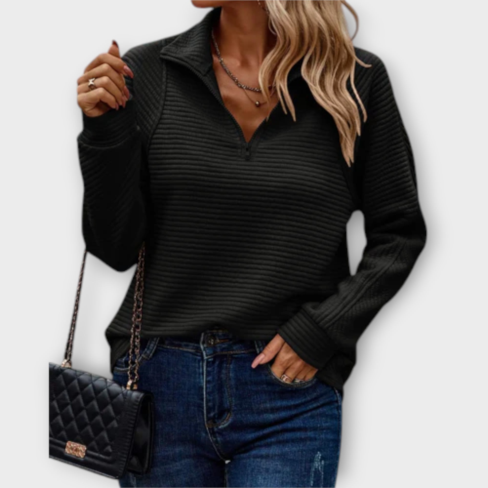 Lenka | Elegant Polo Zip Jumper