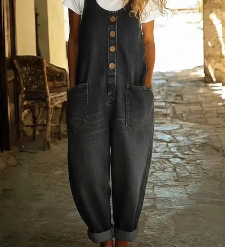 Audra - Vintage Prani Pamuk Teksas Kombinezon